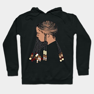 Natural Hair T Shirt CORNROW BRAIDS and BEADS 2 Hoodie